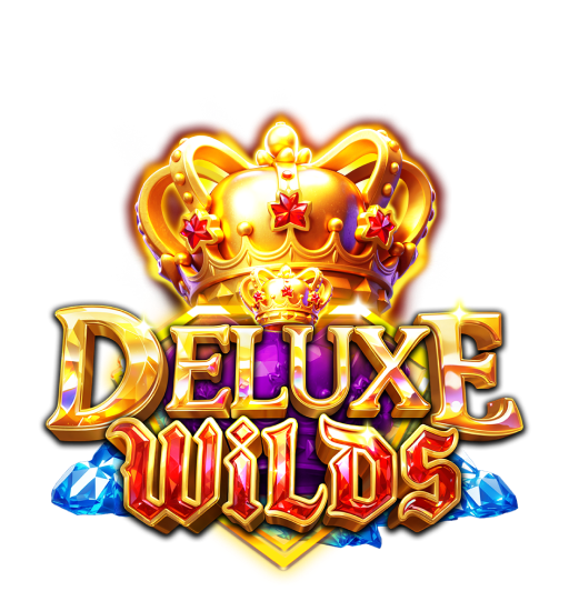 Official Deluxe Wilds logo with a golden crown, red lettering and blue diamonds